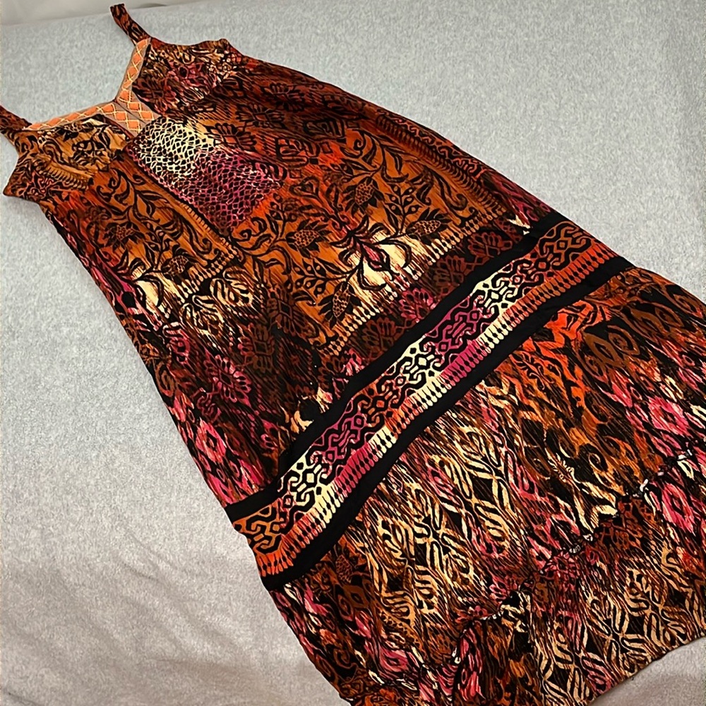 Ny Collection Boho Maxi Dress Small Sundress Summ… - image 2